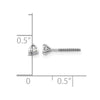 14k White Gold 1/5 carat Certified Lab Grown Diamond VS+ F+ Round Complete Three Prong Screwback Stud Earrings