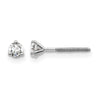 14k White Gold 1/5 carat Certified Lab Grown Diamond VS+ F+ Round Complete Three Prong Screwback Stud Earrings
