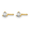 14k Yellow Gold 1/5 ctw Lab Grown Diamond VS+ F+ Round 3 Prong Heavy Wt. Screwback Stud Earrings