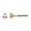 14k 1/5 carat Certified Lab Grown Diamond VS/SI+ G+ Round Complete Three Prong Screwback Stud Earrings