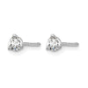 14k White Gold 1/4 carat Lab Grown Diamond VS/SI+ G+ Round Complete Three Prong Screwback Stud Earrings