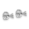 14k White Gold 1/4 carat Lab Grown Diamond VS/SI+ G+ Round Complete Three Prong Screwback Stud Earrings