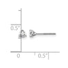 14k White Gold 1/4 carat Lab Grown Diamond VS/SI+ G+ Round Complete Three Prong Screwback Stud Earrings
