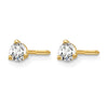 14k 1/4 carat Certified Lab Grown Diamond VS+ F+ Round Complete Three Prong Screwback Stud Earrings