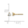 14k 1/4 carat Certified Lab Grown Diamond VS+ F+ Round Complete Three Prong Screwback Stud Earrings