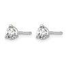 14k White Gold 1/3 carat Lab Grown Diamond VS+ F+ Round Complete Three Prong Screwback Stud Earrings