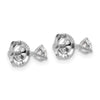 14k White Gold 1/3 carat Lab Grown Diamond VS+ F+ Round Complete Three Prong Screwback Stud Earrings