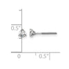 14k White Gold 1/3 carat Lab Grown Diamond VS+ F+ Round Complete Three Prong Screwback Stud Earrings