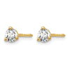 14k 1/3 carat Lab Grown Diamond VS/SI+ G+ Round Complete Three Prong Screwback Stud Earrings