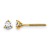 14k 1/3 carat Certified Lab Grown Diamond VS+ F+ Round Complete Three Prong Screwback Stud Earrings