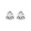 14k White Gold 1/2 carat Lab Grown Diamond VS+ F+ Round Complete Three Prong Screwback Stud Earrings