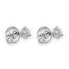 14k White Gold 1/2 carat Lab Grown Diamond VS+ F+ Round Complete Three Prong Screwback Stud Earrings