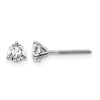 14k White Gold 1/2 carat Certified Lab Grown Diamond VS+ F+ Round Complete Three Prong Screwback Stud Earrings