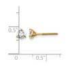 14k 1/2 carat Certified Lab Grown Diamond VS/SI+ G+ Round Complete Three Prong Screwback Stud Earrings