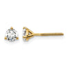 14k 1/2 carat Certified Lab Grown Diamond VS/SI+ G+ Round Complete Three Prong Screwback Stud Earrings