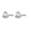 14k White Gold 5/8 carat Lab Grown Diamond VS/SI+ G+ Round Complete Three Prong Screwback Stud Earrings