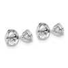 14k White Gold 5/8 carat Certified Lab Grown Diamond VS+ F+ Round Complete Three Prong Screwback Stud Earrings