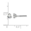 14k White Gold 5/8 carat Certified Lab Grown Diamond VS+ F+ Round Complete Three Prong Screwback Stud Earrings