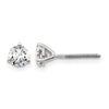 14k White Gold 5/8 carat Lab Grown Diamond VS+ F+ Round Complete Three Prong Screwback Stud Earrings