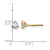 14k 5/8 carat Certified Lab Grown Diamond VS+ F+ Round Complete Three Prong Screwback Stud Earrings