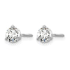 14k White Gold 3/4 carat Certified Lab Grown Diamond VS+ F+ Round Complete Three Prong Screwback Stud Earrings