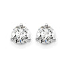 14k White Gold 3/4 carat Lab Grown Diamond VS+ F+ Round Complete Three Prong Screwback Stud Earrings