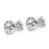 14k White Gold 3/4 carat Lab Grown Diamond VS+ F+ Round Complete Three Prong Screwback Stud Earrings