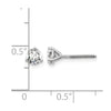14k White Gold 3/4 carat Certified Lab Grown Diamond VS+ F+ Round Complete Three Prong Screwback Stud Earrings
