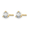 14k 3/4 carat Lab Grown Diamond VS+ F+ Round Complete Three Prong Screwback Stud Earrings