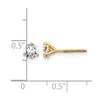 14k 3/4 carat Certified Lab Grown Diamond VS+ F+ Round Complete Three Prong Screwback Stud Earrings
