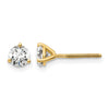 14k 3/4 carat Certified Lab Grown Diamond VS/SI+ G+ Round Complete Three Prong Screwback Stud Earrings