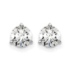 14k White Gold 1 carat Lab Grown Diamond VS+ F+ Round Complete Three Prong Screwback Stud Earrings