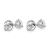 14k White Gold 1 carat Lab Grown Diamond VS+ F+ Round Complete Three Prong Screwback Stud Earrings