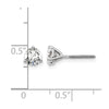 14k White Gold 1 carat Lab Grown Diamond VS+ F+ Round Complete Three Prong Screwback Stud Earrings