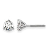 14k White Gold 1 carat Lab Grown Diamond VS+ F+ Round Complete Three Prong Screwback Stud Earrings