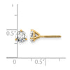 14k 1 carat Certified Lab Grown Diamond VS+ F+ Round Complete Three Prong Screwback Stud Earrings