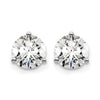 14k White Gold 1 1/2 carat Lab Grown Diamond VS/SI+ G+ Round Complete Three Prong Screwback Stud Earrings