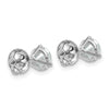 14k White Gold 1 1/2 carat Lab Grown Diamond VS/SI+ G+ Round Complete Three Prong Screwback Stud Earrings