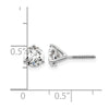 14k White Gold 1 1/2 carat Lab Grown Diamond VS+ F+ Round Complete Three Prong Screwback Stud Earrings
