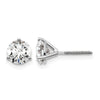 14k White Gold 1 1/2 carat Lab Grown Diamond VS/SI+ G+ Round Complete Three Prong Screwback Stud Earrings