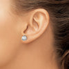 14k White Gold 2 carat Lab Grown Diamond VS+ F+ Round Complete Three Prong Screwback Stud Earrings