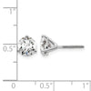 14k White Gold 2 carat Lab Grown Diamond VS+ F+ Round Complete Three Prong Screwback Stud Earrings
