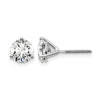 14k White Gold 2 carat Lab Grown Diamond VS/SI+ G+ Round Complete Three Prong Screwback Stud Earrings