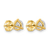 14k 2 carat Certified Lab Grown Diamond VS/SI+ G+ Round Complete Three Prong Screwback Stud Earrings