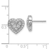 14k White Gold 3/4 carat Lab Grown Diamond VS/SI+ G+ Complete Halo Heart Post Earrings
