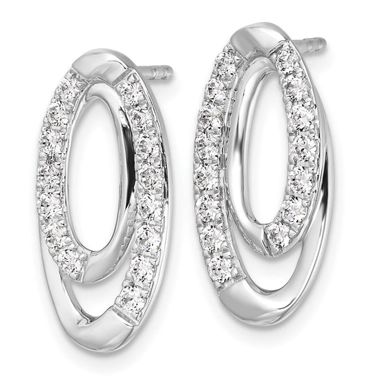 14k White Gold 5/8 carat Lab Grown Diamond VS/SI+ G+ Complete Oval Post Earrings