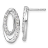 14k White Gold 5/8 carat Lab Grown Diamond VS/SI+ G+ Complete Oval Post Earrings