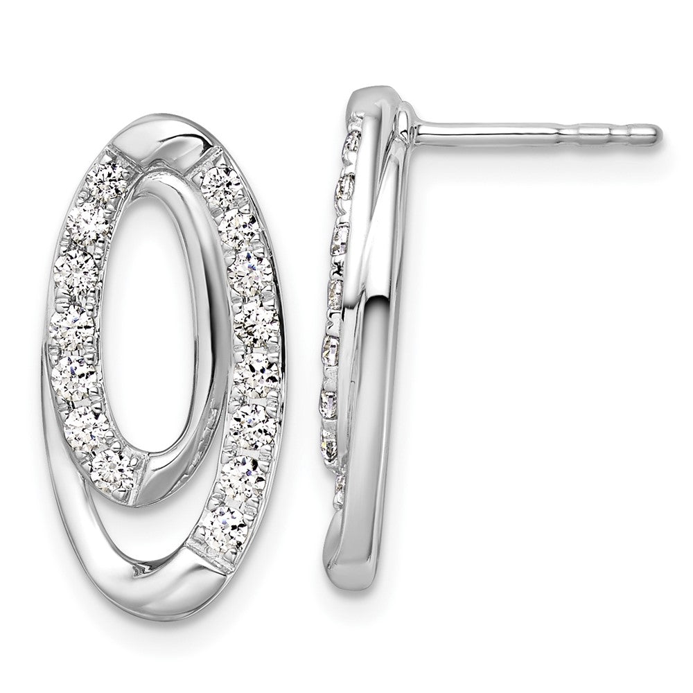14k White Gold 5/8 carat Lab Grown Diamond VS/SI+ G+ Complete Oval Post Earrings