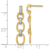 14k 1/6 carat Lab Grown Diamond VS/SI+ G+ Complete Fashion Dangle Link Post Earrings