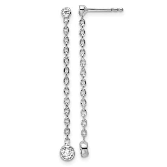 14k White Gold 1/4 carat Lab Grown Diamond VS/SI+ G+ Complete Dangle Post Earrings